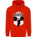 Gym Queen Female Bodybuilding Training Mens 80% Cotton Hoodie Bright Red