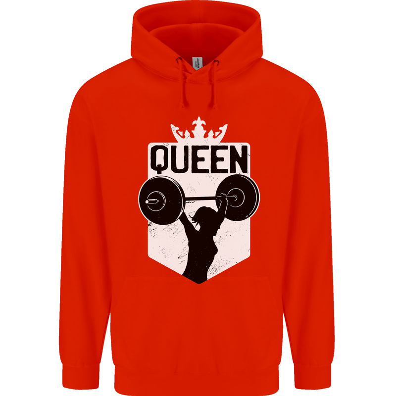 Gym Queen Female Bodybuilding Training Mens 80% Cotton Hoodie Bright Red