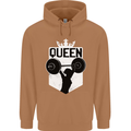 Gym Queen Female Bodybuilding Training Mens 80% Cotton Hoodie Caramel Latte