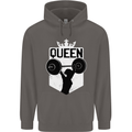 Gym Queen Female Bodybuilding Training Mens 80% Cotton Hoodie Charcoal