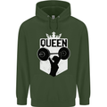 Gym Queen Female Bodybuilding Training Mens 80% Cotton Hoodie Forest Green