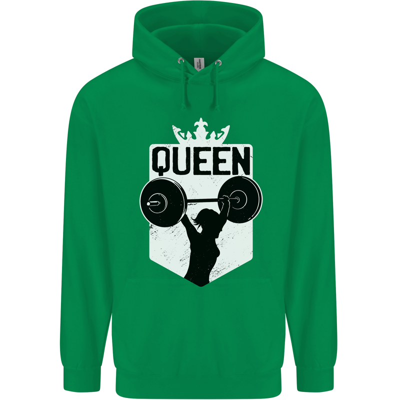 Gym Queen Female Bodybuilding Training Mens 80% Cotton Hoodie Irish Green