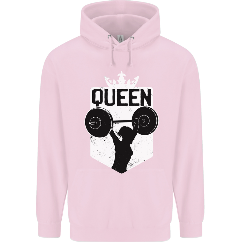 Gym Queen Female Bodybuilding Training Mens 80% Cotton Hoodie Light Pink