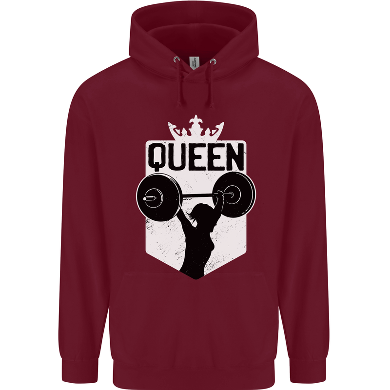 Gym Queen Female Bodybuilding Training Mens 80% Cotton Hoodie Maroon