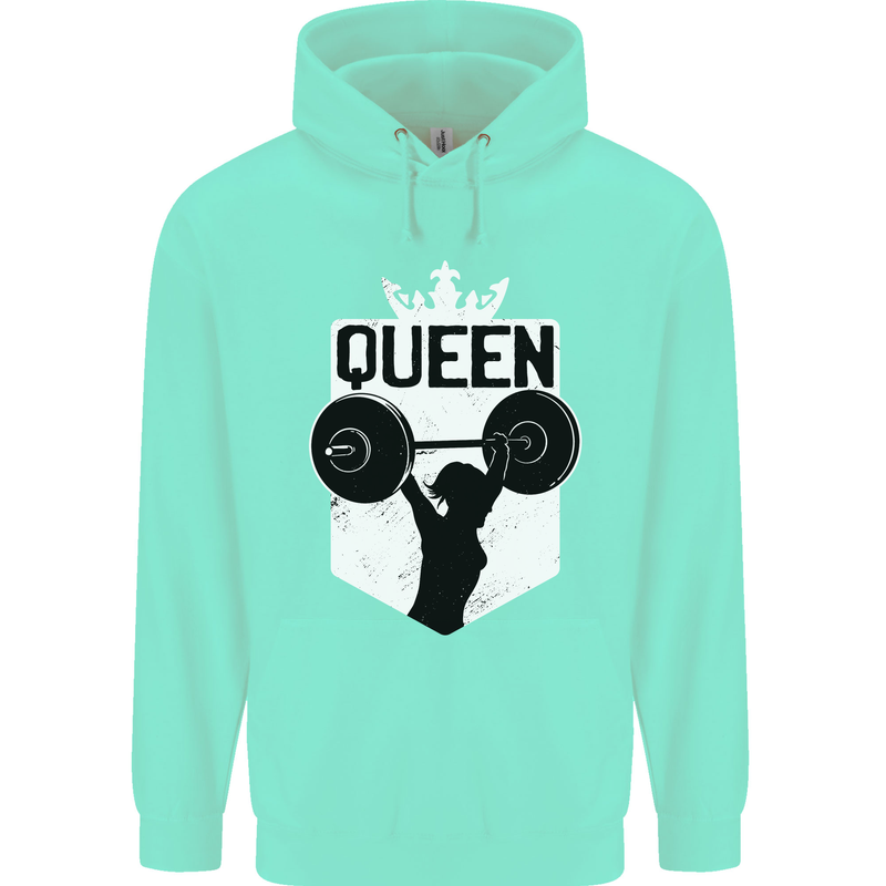 Gym Queen Female Bodybuilding Training Mens 80% Cotton Hoodie Peppermint