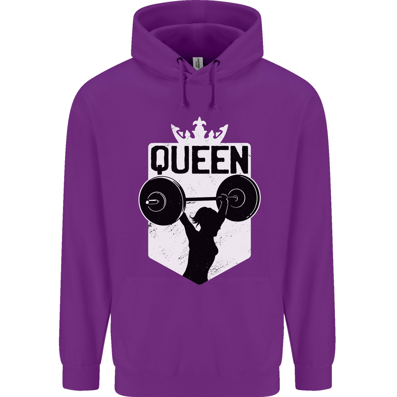 Gym Queen Female Bodybuilding Training Mens 80% Cotton Hoodie Purple