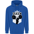 Gym Queen Female Bodybuilding Training Mens 80% Cotton Hoodie Royal Blue