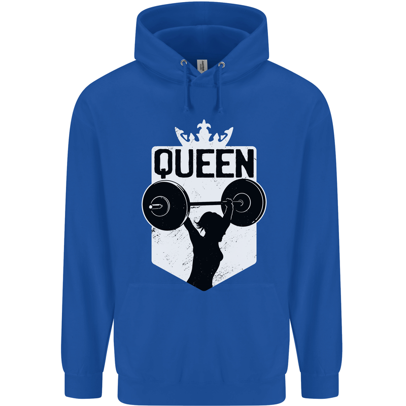 Gym Queen Female Bodybuilding Training Mens 80% Cotton Hoodie Royal Blue