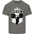 Gym Queen Female Bodybuilding Training Mens Cotton T-Shirt Tee Top Charcoal