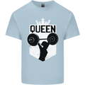 Gym Queen Female Bodybuilding Training Mens Cotton T-Shirt Tee Top Light Blue