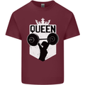 Gym Queen Female Bodybuilding Training Mens Cotton T-Shirt Tee Top Maroon