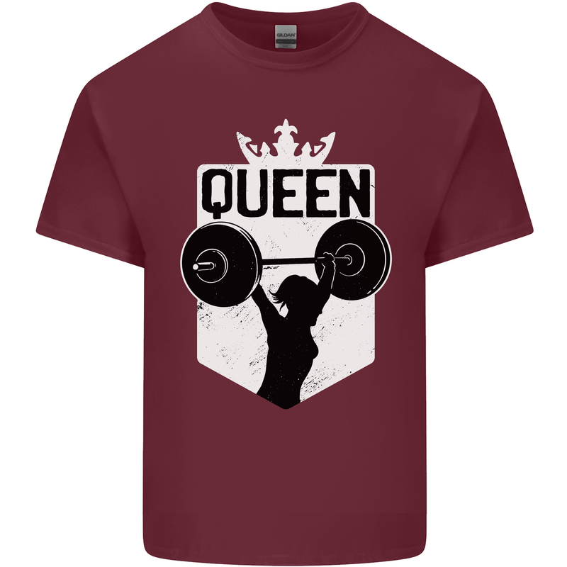 Gym Queen Female Bodybuilding Training Mens Cotton T-Shirt Tee Top Maroon