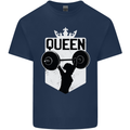 Gym Queen Female Bodybuilding Training Mens Cotton T-Shirt Tee Top Navy Blue