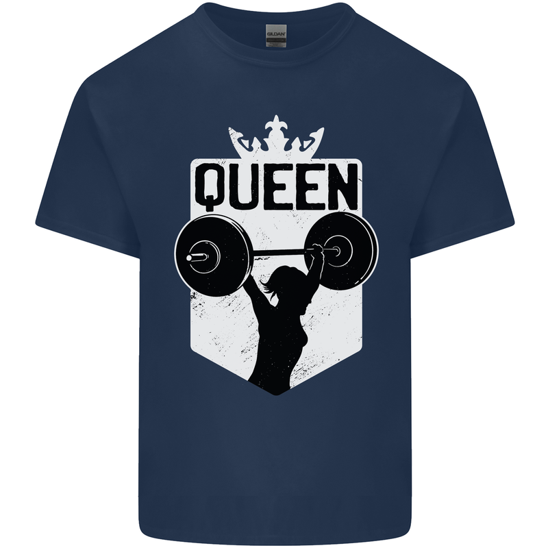 Gym Queen Female Bodybuilding Training Mens Cotton T-Shirt Tee Top Navy Blue