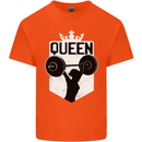 Gym Queen Female Bodybuilding Training Mens Cotton T-Shirt Tee Top Orange