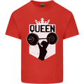 Gym Queen Female Bodybuilding Training Mens Cotton T-Shirt Tee Top Red