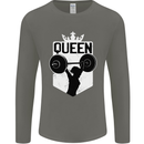 Gym Queen Female Bodybuilding Training Mens Long Sleeve T-Shirt Charcoal