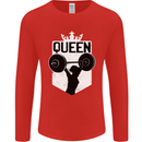 Gym Queen Female Bodybuilding Training Mens Long Sleeve T-Shirt Red