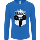 Gym Queen Female Bodybuilding Training Mens Long Sleeve T-Shirt Royal Blue