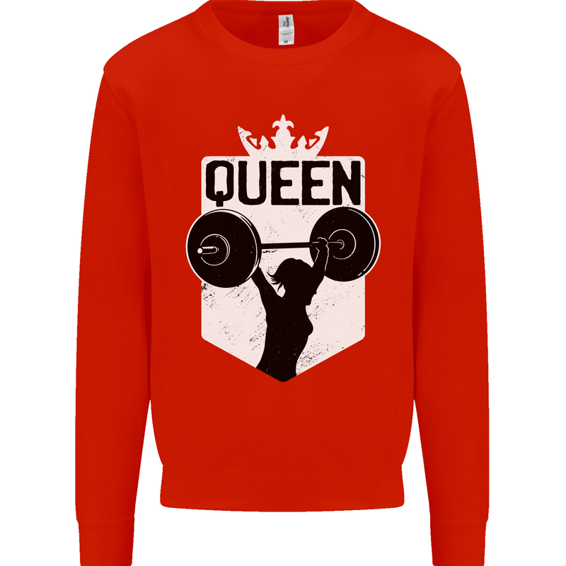 Gym Queen Female Bodybuilding Training Mens Sweatshirt Jumper Bright Red