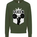 Gym Queen Female Bodybuilding Training Mens Sweatshirt Jumper Forest Green