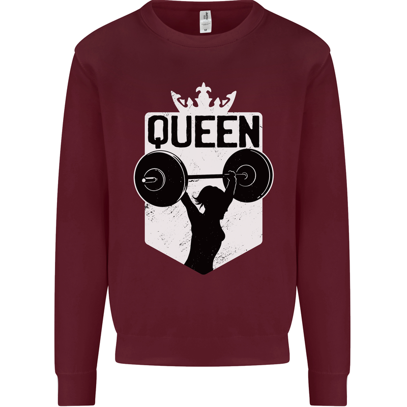 Gym Queen Female Bodybuilding Training Mens Sweatshirt Jumper Maroon