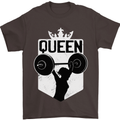 Gym Queen Female Bodybuilding Training Mens T-Shirt 100% Cotton Dark Chocolate