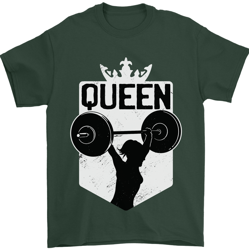 Gym Queen Female Bodybuilding Training Mens T-Shirt 100% Cotton Forest Green