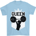 Gym Queen Female Bodybuilding Training Mens T-Shirt 100% Cotton Light Blue