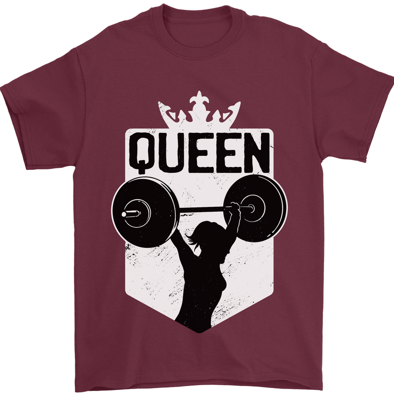 Gym Queen Female Bodybuilding Training Mens T-Shirt 100% Cotton Maroon