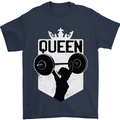 Gym Queen Female Bodybuilding Training Mens T-Shirt 100% Cotton Navy Blue