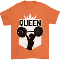 Gym Queen Female Bodybuilding Training Mens T-Shirt 100% Cotton Orange