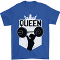 Gym Queen Female Bodybuilding Training Mens T-Shirt 100% Cotton Royal Blue