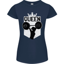 Gym Queen Female Bodybuilding Training Womens Petite Cut T-Shirt Navy Blue