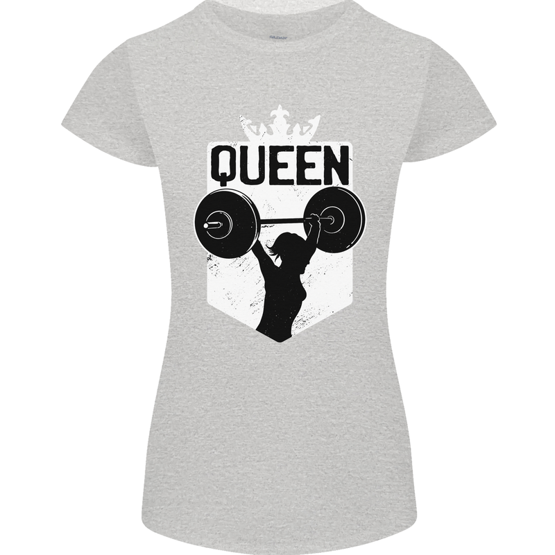 Gym Queen Female Bodybuilding Training Womens Petite Cut T-Shirt Sports Grey