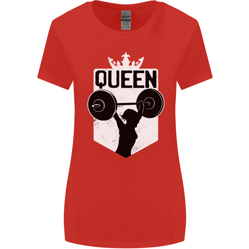 Gym Queen Female Bodybuilding Training Womens Wider Cut T-Shirt Red