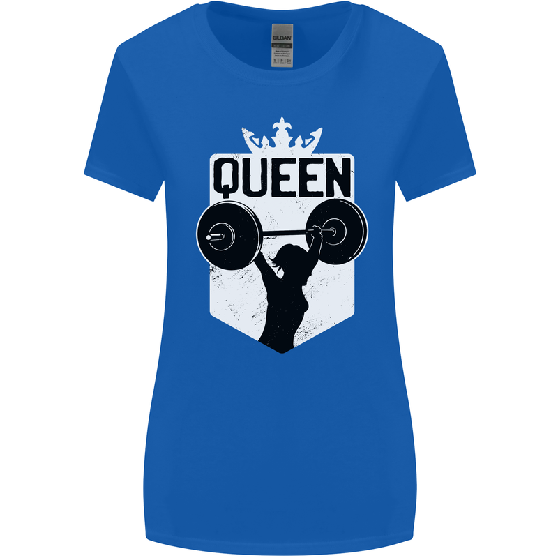 Gym Queen Female Bodybuilding Training Womens Wider Cut T-Shirt Royal Blue