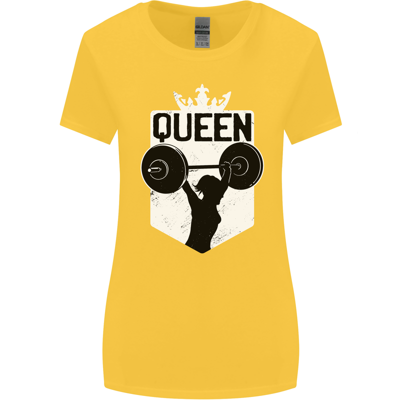 Gym Queen Female Bodybuilding Training Womens Wider Cut T-Shirt Yellow