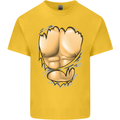 Gym Ripped Muscles Effect Kids T-Shirt Childrens Yellow