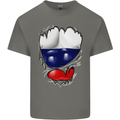 Gym Russian Flag Ripped Muscles Russia Kids T-Shirt Childrens Charcoal
