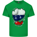 Gym Russian Flag Ripped Muscles Russia Kids T-Shirt Childrens Irish Green