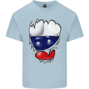 Gym Russian Flag Ripped Muscles Russia Kids T-Shirt Childrens Light Blue