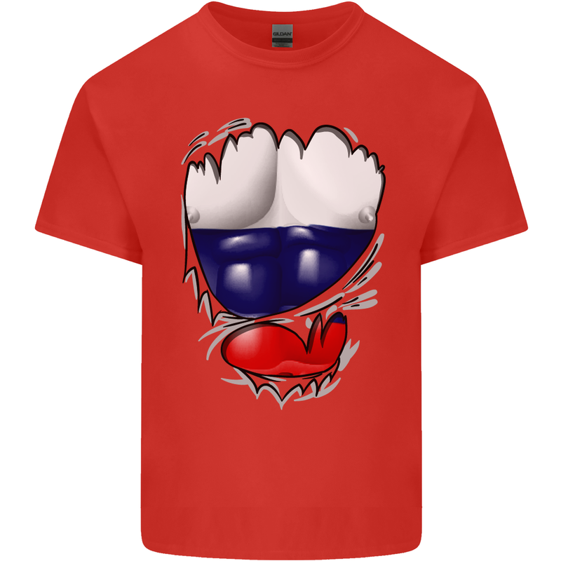 Gym Russian Flag Ripped Muscles Russia Kids T-Shirt Childrens Red