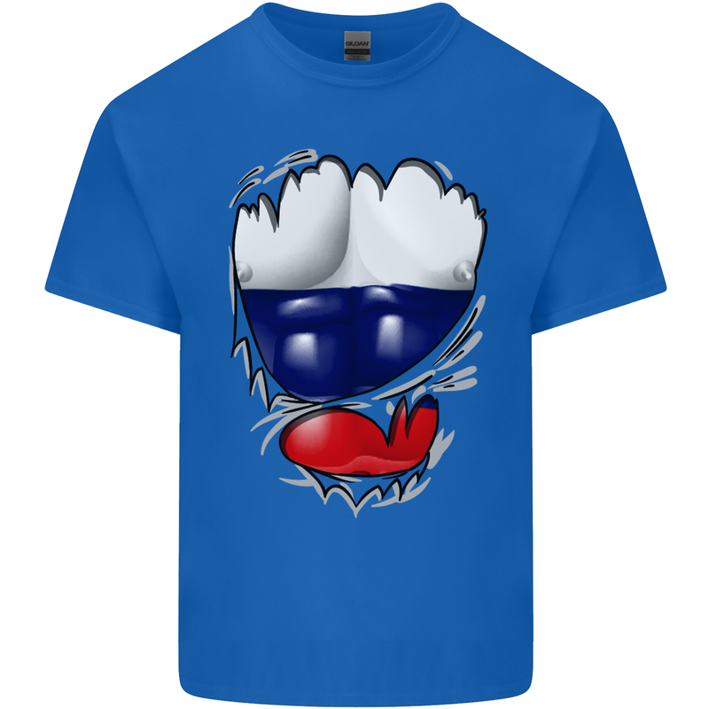 Gym Russian Flag Ripped Muscles Russia Kids T-Shirt Childrens Royal Blue