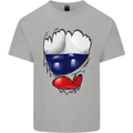 Gym Russian Flag Ripped Muscles Russia Kids T-Shirt Childrens Sports Grey