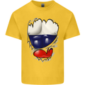 Gym Russian Flag Ripped Muscles Russia Kids T-Shirt Childrens Yellow