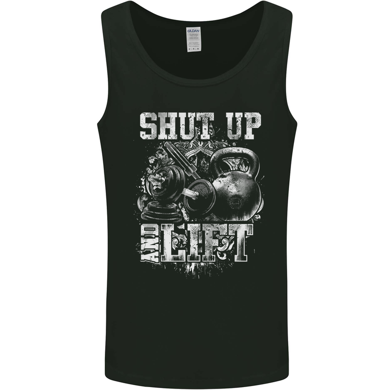 Gym Shut up & Lift Workout Training Top Mens Vest Tank Top Black