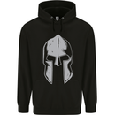 Gym Spartan Helmet Bodybuilding Fitness Mens 80% Cotton Hoodie Black