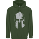 Gym Spartan Helmet Bodybuilding Fitness Mens 80% Cotton Hoodie Forest Green