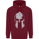 Gym Spartan Helmet Bodybuilding Fitness Mens 80% Cotton Hoodie Maroon
